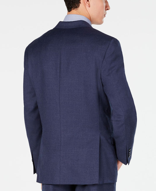 Michael Kors Men's Classic Regular Fit Airsoft Stretch Flannel Suit Jacket Blue Size 40