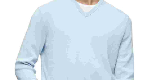 Calvin Klein Men's Cotton Blend v Neck Sweater Blue Size Small