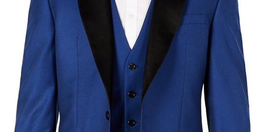 Ryan Seacrest Men's Color Block Suit Jacket Blue Size 44