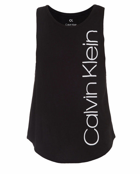 Calvin Klein Girl's Logo Tank Tops Black Size 8-10