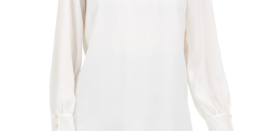 Calvin Klein Women's Woven Top White Size Small