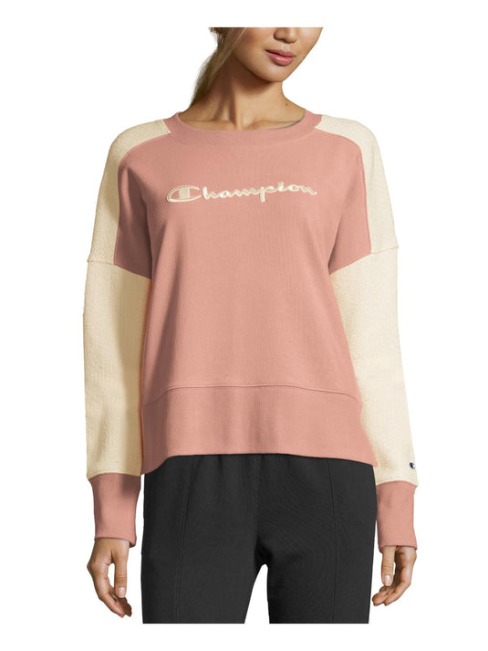 Champion Women's Sweatshirt Logo Activewear Pink Size X-Large