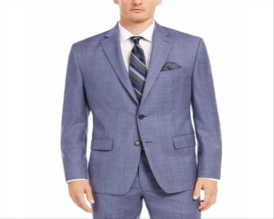 Ralph Lauren Men's Classic Fit UltraFlex Stretch Check Suit Separate Jacket Blue Size 44