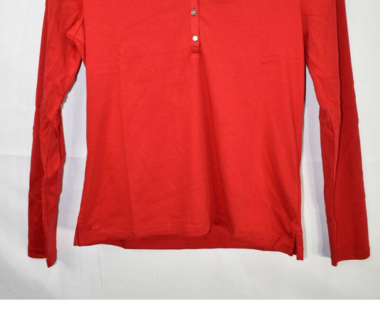Ralph Lauren Women's Red Long Sleeve With Buttons Top Red Size X-Large