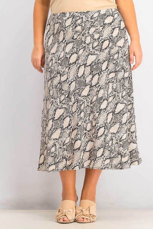 Bar III Women's Snake Print Midi Skirt Beige Size XX-Small