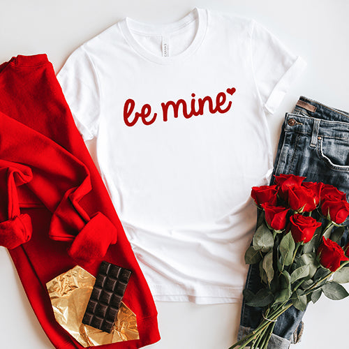 Be Mine Cursive Heart | Short Sleeve Graphic Tee