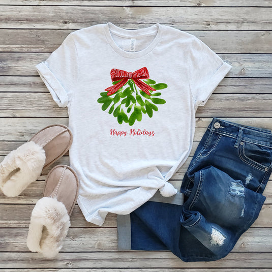 HAPPY HOLIDAYS MISTLETOE TEE