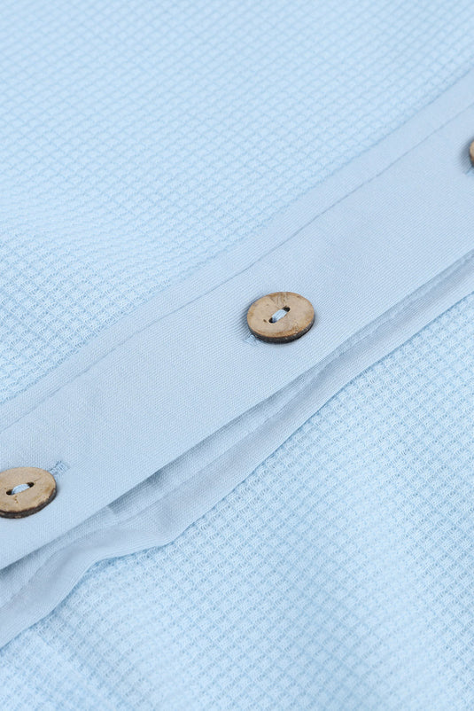 Jamie Waffle Knit Short Sleeve Buttoned Shirt