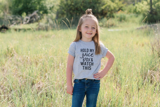 Funny Toddler Tshirt, Hold My Juice Box and Watch This Kids Shirt