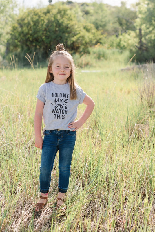 Funny Toddler Tshirt, Hold My Juice Box and Watch This Kids Shirt