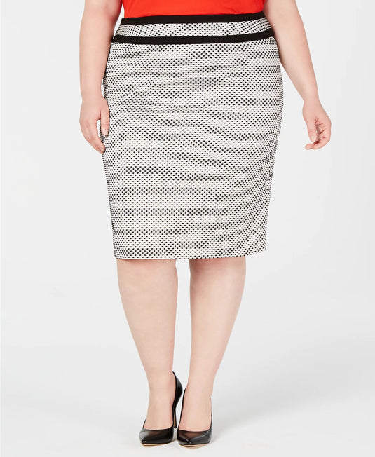 Calvin Klein Women's Piped-Trim Skirt Gray Size 22W