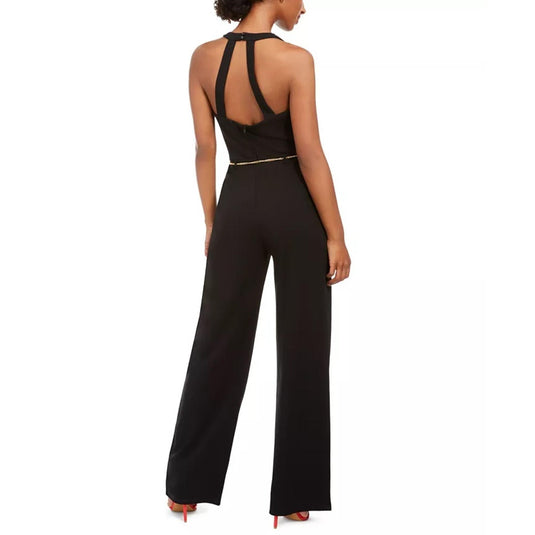 As U Wish Junior's Jumpsuit With Chain Belt Black