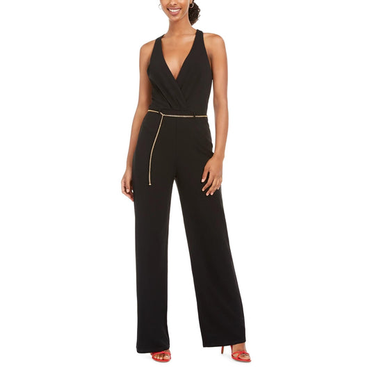 As U Wish Junior's Jumpsuit With Chain Belt Black