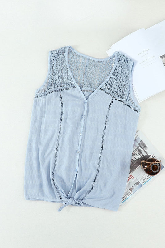 Lace Back Sleeveless Top