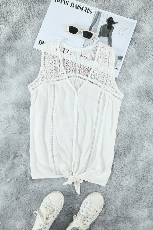 Lace Back Sleeveless Top