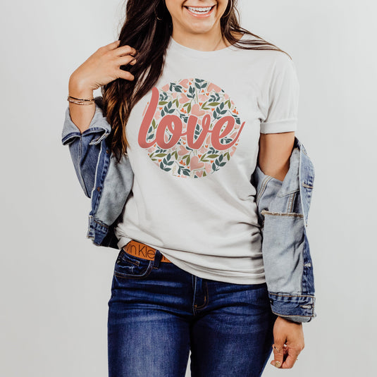 LOVE FLORAL CIRCLE TEE