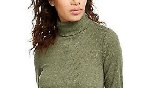 Crave Fame Juniors' Cozy Twist-Front Turtleneck Top Olive Size Extra Large