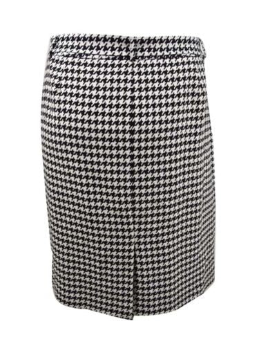 Calvin Klein Women's Belted Houndstooth Pencil Skirt Black Size 4