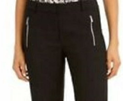 Calvin Klein Women's Zipper-Pocket Cropped Twill Pants Black Size 2