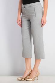 Calvin Klein Women's Zipper-Pocket Cropped Twill Pants Gray Size 16