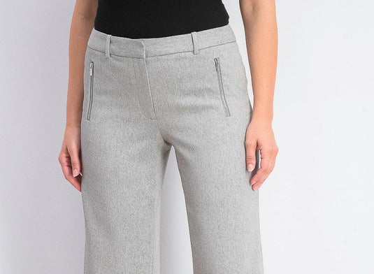 Calvin Klein Women's Zipper-Pocket Cropped Twill Pants Gray Size 16