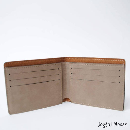 Monogram Leather Wallet - Personalized Mens Wallet