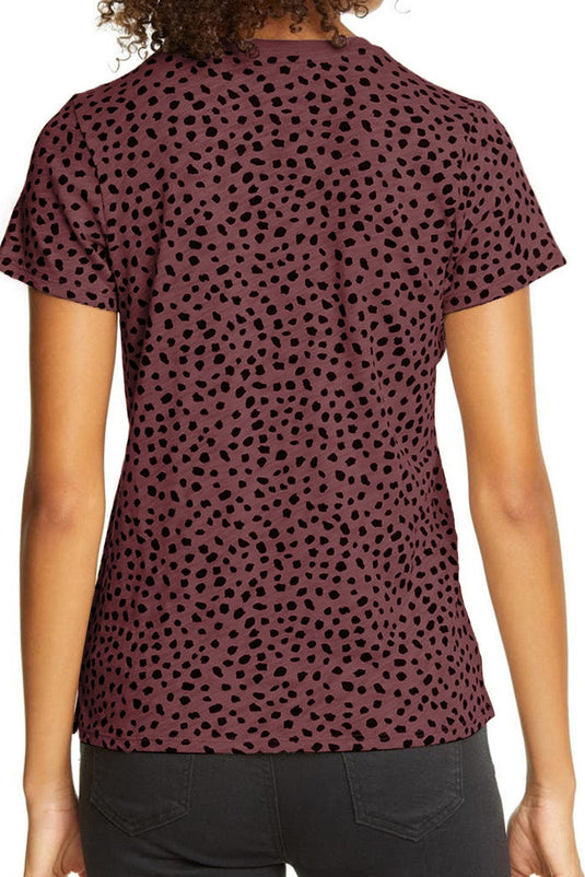 Short Sleeve Spotted Tee T Shirt Top