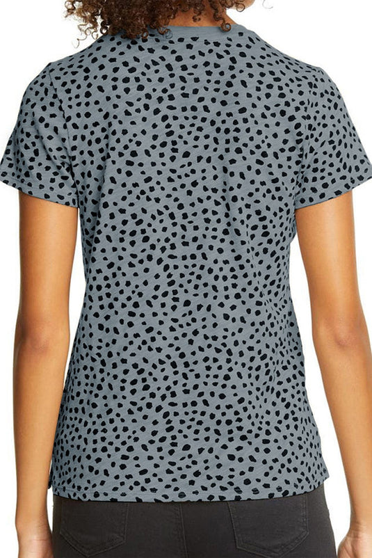 Short Sleeve Spotted Tee T Shirt Top