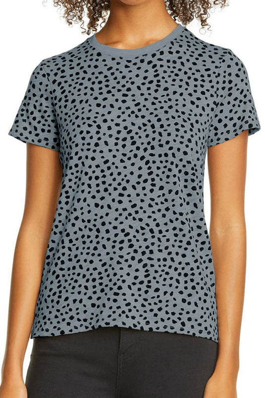 Short Sleeve Spotted Tee T Shirt Top