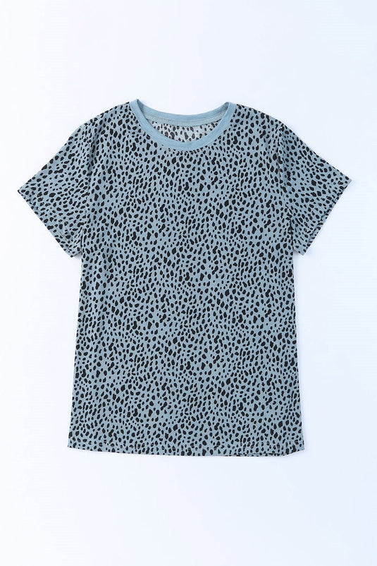 Short Sleeve Spotted Tee T Shirt Top