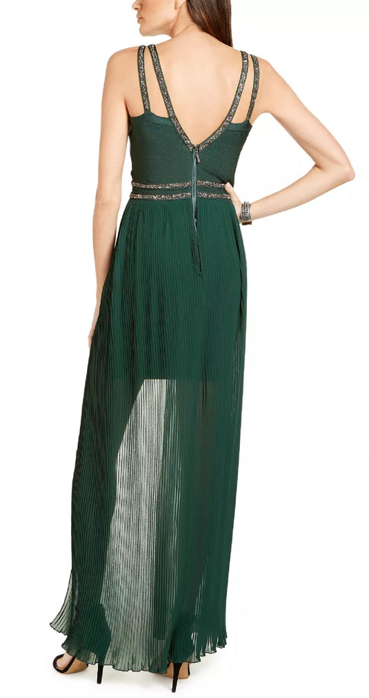 Marciano Women's Beaded High Low Bandage Gown Green Size Small