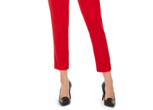 Calvin Klein Women's Dress Pants Pleated Mid Rise Red Size 16