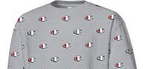 Champion Reverse Weave Crew Tossed C Logos All Over Print Gray Size Small