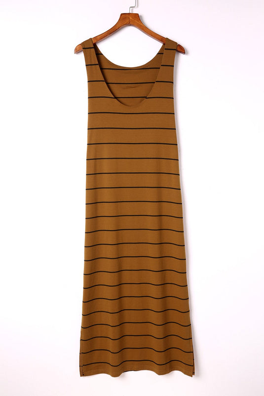 Sleeveless Striped Maxi Dress