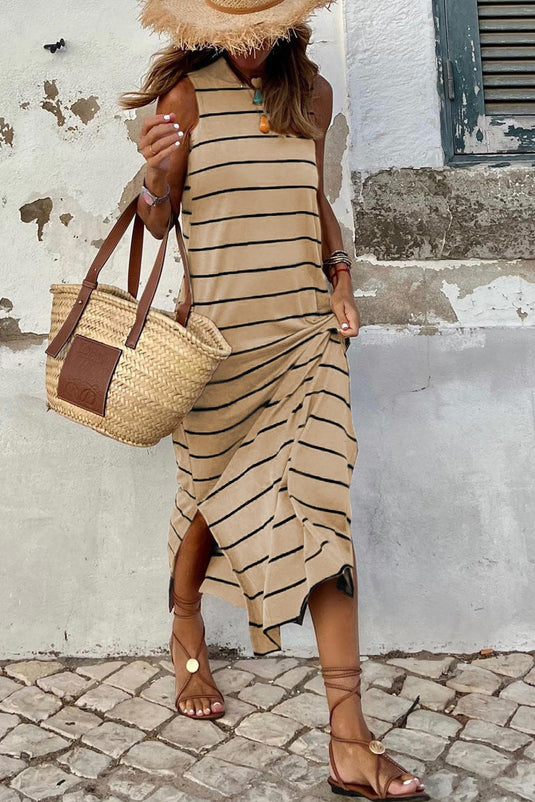 Sleeveless Striped Maxi Dress