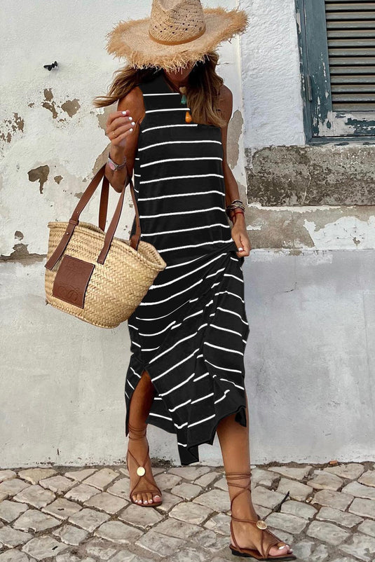 Sleeveless Striped Maxi Dress