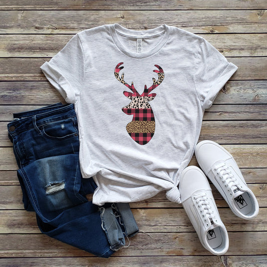 PLAID STAG TEE