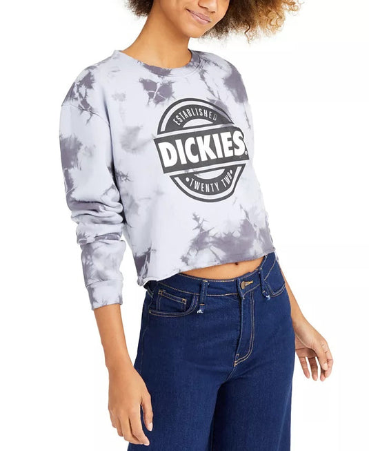 Dickies Women's Logo Tie Dye Sweatshirt Grey Size Medium