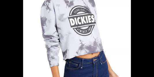 Dickies Women's Logo Tie Dye Sweatshirt Grey Size Medium