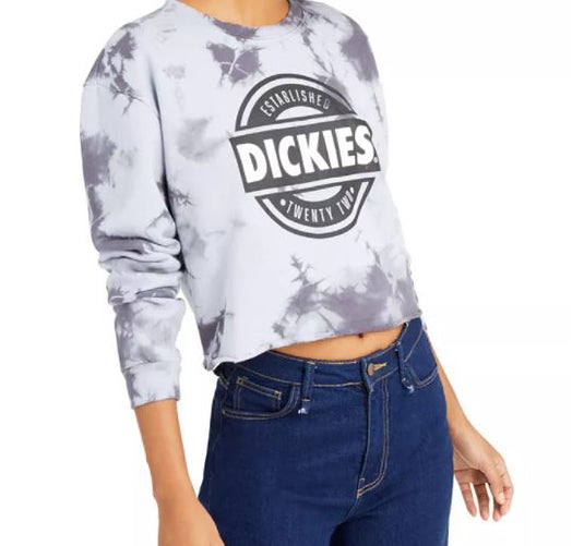 Dickies Women's Logo Tie Dye Sweatshirt Grey Size Medium