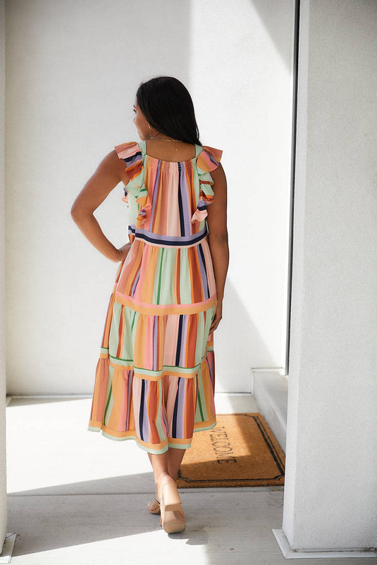 Multi Hue Midi Dress