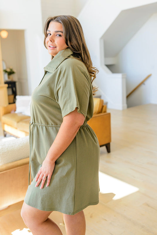 Classic Button-Up Collared Dress