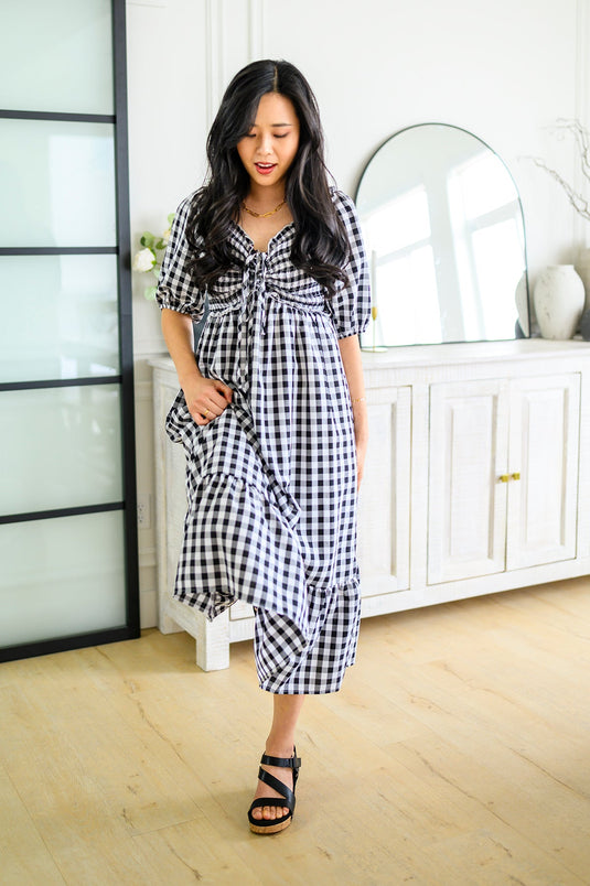 Charming Carolina Gingham Midi Dress