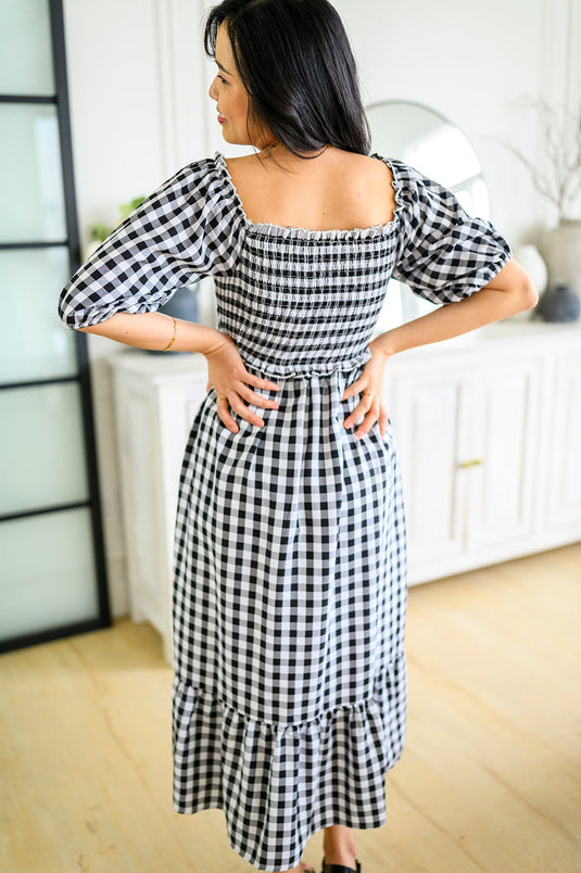 Charming Carolina Gingham Midi Dress