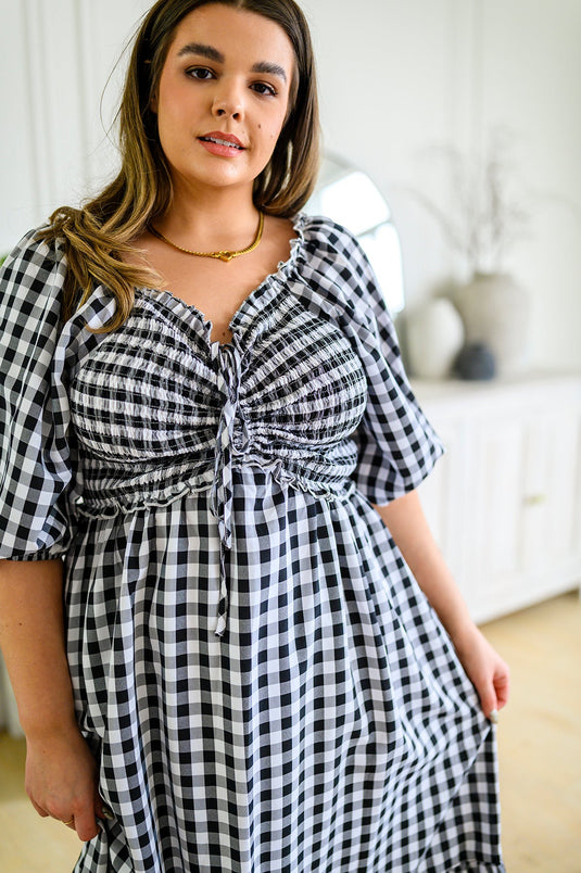 Charming Carolina Gingham Midi Dress