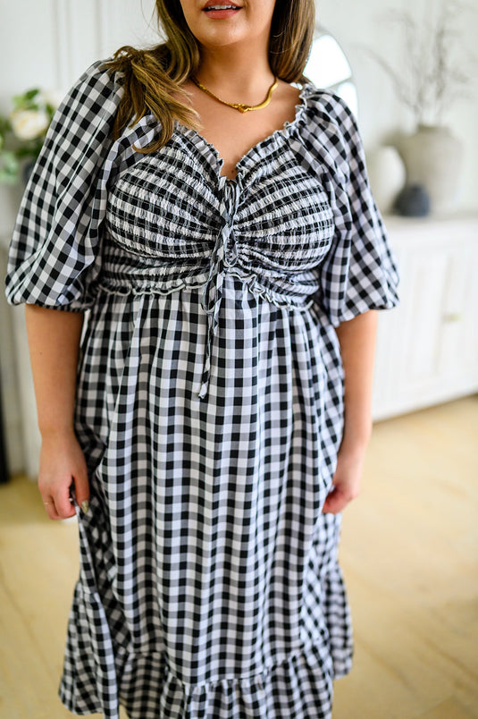 Charming Carolina Gingham Midi Dress