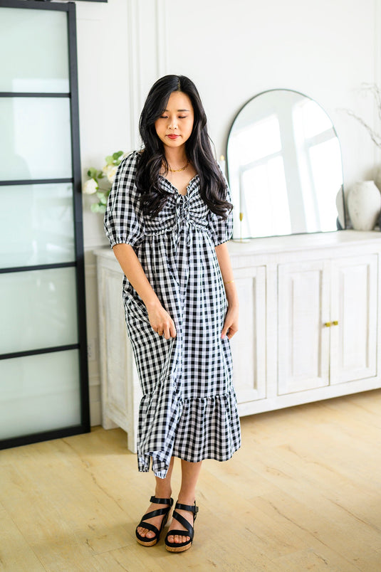 Charming Carolina Gingham Midi Dress