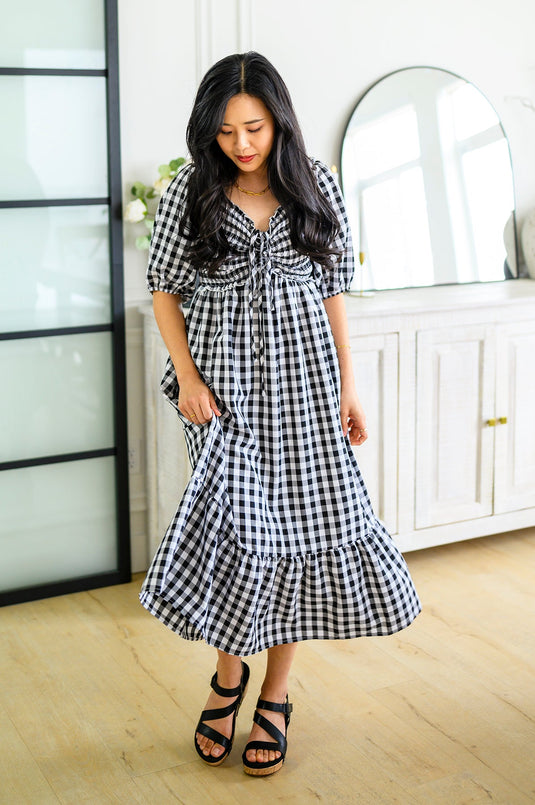 Charming Carolina Gingham Midi Dress